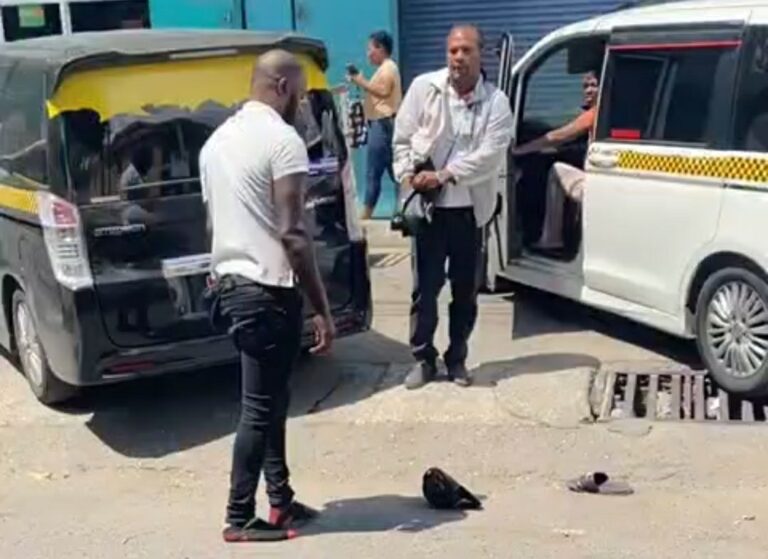 Taxi Drivers Heated Fight in Spanish Town