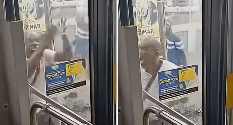 Footage Shows Taxi Driver Vandalising JUTC Bus in Half-Way Tree